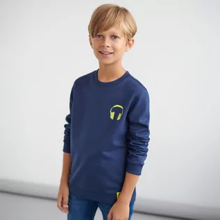 Swetry dla chłopców - Sinsay - Bluza z nadrukem - Granatowy - grafika 1