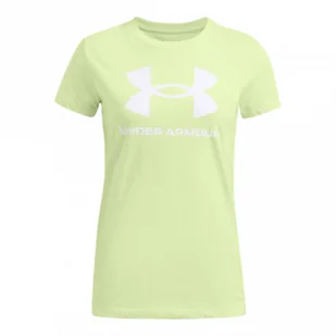 Damski t-shirt z nadrukiem Under Armour UA Rival Logo SS - zielony - UNDER ARMOUR - Koszulki sportowe damskie - miniaturka - grafika 1