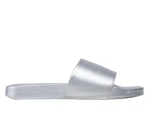 Klapki damskie Champion S11386EM007 QUEENS SLIDE Srebrne - Klapki i japonki damskie - miniaturka - grafika 1