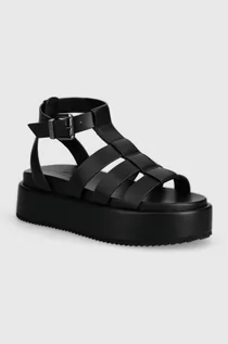 Sandały damskie - Buffalo sandały Noa Greek Sandal damskie kolor czarny na platformie 1602209.BLK - grafika 1