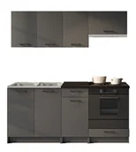 Meble kuchenne - Komplet szafek kuchennych grafit mat T1-H82 - miniaturka - grafika 1