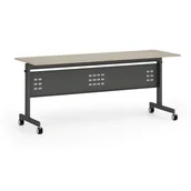 Biurka - Mobilny stół PRIMO MOBI, 1800 x 600 mm, podstawa czarna, dąb naturalny - miniaturka - grafika 1