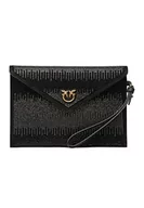 Portfele - Pinko Flat Purse Full Rhinestone, Akcesoria Podróżne-Portfele damskie, Z99q Czarny Antyczne Złoto, U - miniaturka - grafika 1