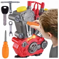 Zabawki interaktywne dla dzieci - Zestaw Mały Mechanik Edukacyjny Silnik Led Dla Dzieci + Zestaw Narzędzi Z1151 - miniaturka - grafika 1