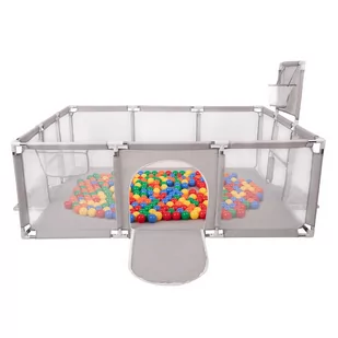 Selonis Boisko BO-100X z piłeczkami 6cm szary: żółty-zielony-niebieski-czerwony-pomarańcz 180x122x62/100piłek - Maty edukacyjne - miniaturka - grafika 1