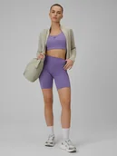 Spodenki damskie - 4F Legginsy kolarki treningowe damskie - fioletowe XS - miniaturka - grafika 1