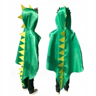 Stroje karnawałowe - STRÓJ KARNAWAŁOWY DINOZAUR ZIELONY HALLOWEEN PELERYNA KOSTIUM DLA DZIECI - miniaturka - grafika 1
