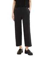 Spodnie damskie - TOM TAILOR Damskie spodnie Culotte ze wzorem w kratkę, 33237-Grey Black Tiny Ck Check, 34W / 28L - miniaturka - grafika 1