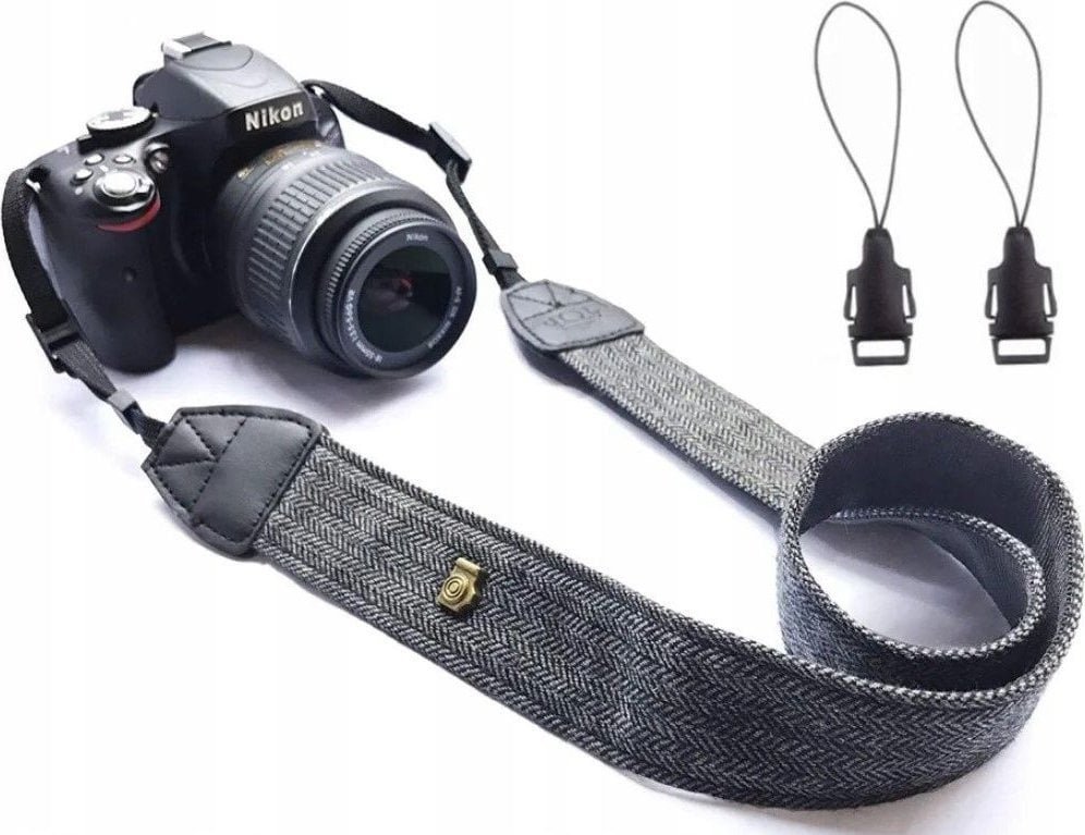 Pasek na Szyję Ramię do Aparatu na Aparat DSLR Lustrzankę Bezlusterkowca / Szary