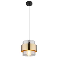 Lampy sufitowe - Globo Milley 15560H lampa wisząca zwis 1x60W E27 złota/czarna - miniaturka - grafika 1