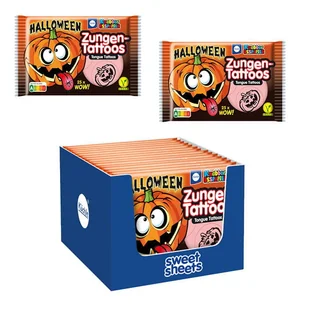 PAPIER JADALNY OPŁATEK Z TATUAŻEM NA JĘZYK HALLOWEEN 11G 25SZT KNABBER ESSPAPIER - Zdrowa żywność - miniaturka - grafika 1