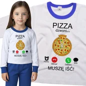 Piżamy dla dziewczynek - Piżama dziecięca Muszę Iść Pizza Dzwoni 110/116 - VoloDonum - miniaturka - grafika 1