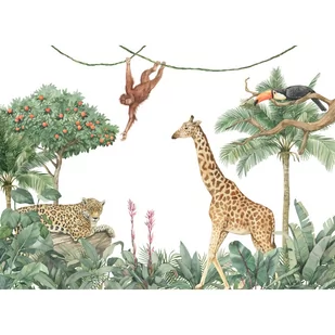 Flizelinowa fototapeta XXL Jungle White 360 x 254 cm, 4 części - Fototapety - miniaturka - grafika 1