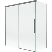 Parawany nawannowe - Mexen Rox parawan nawannowy 2-skrzydłowy rozsuwany 140 + 70 x 150 cm, transparent, gun metal - 8C9-140-070-95-00 - miniaturka - grafika 1