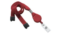 Identyfikatory - Szeroka 16mm bezpieczna smycz na szyję + brelok typu jojo (Czerwony) - miniaturka - grafika 1