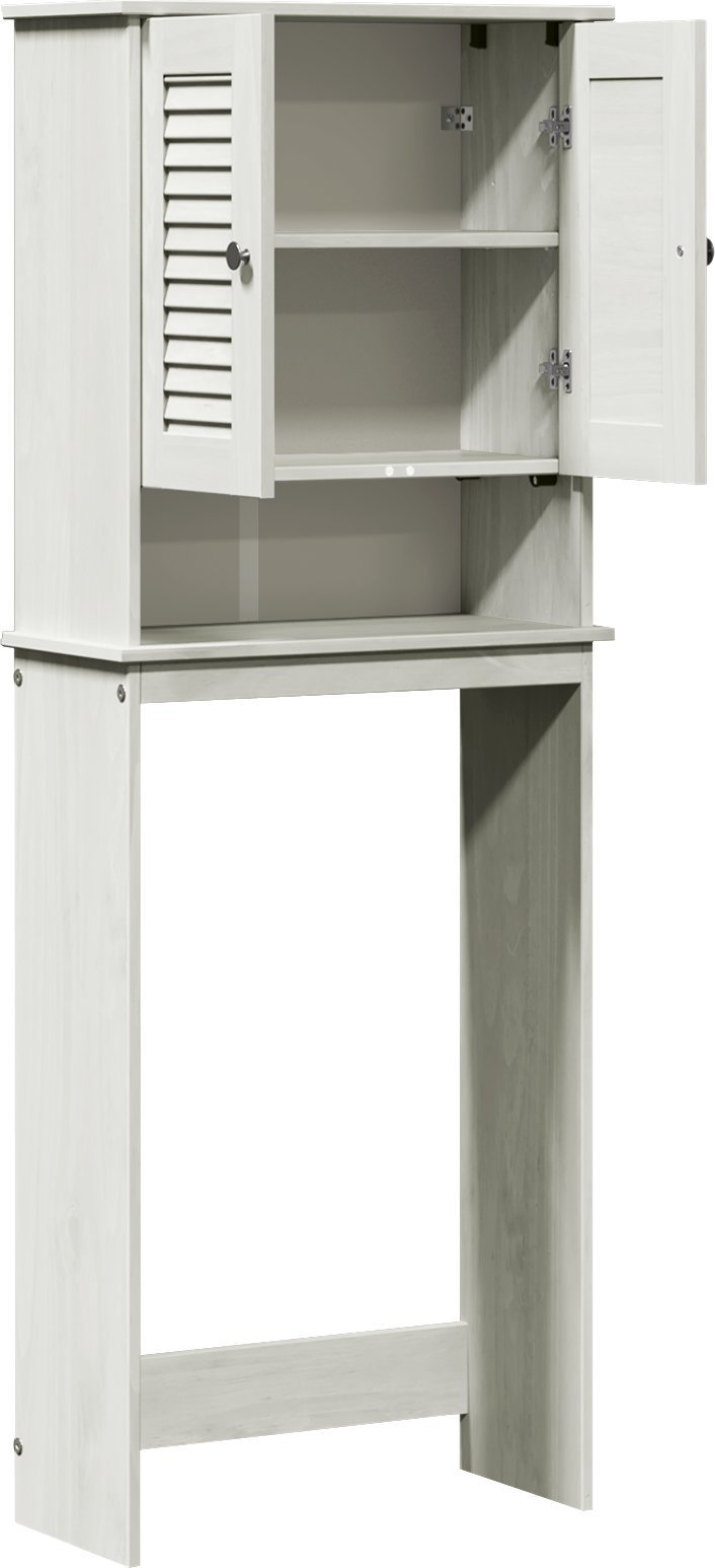 vidaXL Szafka toaletowa Biały 60 x 27 x 161 cm Lite drewno sosnowe