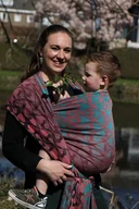 Chusty do noszenia dzieci - Yaro Slings Chusta tkana Yaro Sling - La Fleur Duo Black Turkis Corail Meta 5 4.2 m. - miniaturka - grafika 1