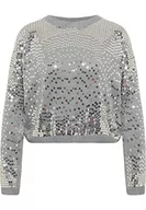 Swetry damskie - swirlie Damski sweter z dzianiny sweter sweter sweter, szary srebrny, M-L - miniaturka - grafika 1