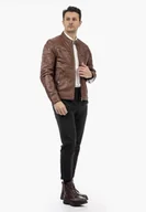 Kurtki męskie - Kurtka Męska Mauritius Pilotka Elegancka Skóra Naturalna Brązowa M Brązowy - miniaturka - grafika 1