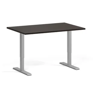 Stół z regulacją wysokości, 1 silnik, 745 - 1235 mm, blat 1200 x 800 mm, podstawa szara, wenge - Stoły i stoliki do biura - miniaturka - grafika 1