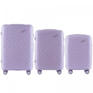 Walizki - Zestaw 3 walizek Wings L,M,S, 100% Polipropylen, White purple - miniaturka - grafika 1