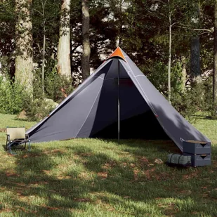 The Living Store Namiot rodzinny tipi - 7-os. - szaro-pomarańczowy - wodoszczelny - Namiot - Namioty i tipi dla dzieci - miniaturka - grafika 1