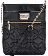 Torebki damskie - TOREBKA Czarna LISTONOSZKA MONNARI Pikowana PASEK - miniaturka - grafika 1