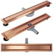 Odpływy liniowe - Rea Odpływ Liniowy REA Neox pro Miedź Szczotkowana 90 - miniaturka - grafika 1