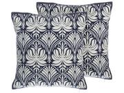Poduszki dekoracyjne - Beliani Zestaw poduszek dekoracyjnych w ornamenty 45 x 45 cm niebieski NEMESIA - miniaturka - grafika 1