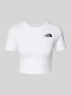 Koszulki i topy damskie - T-shirt krótki z wyhaftowanym logo - miniaturka - grafika 1