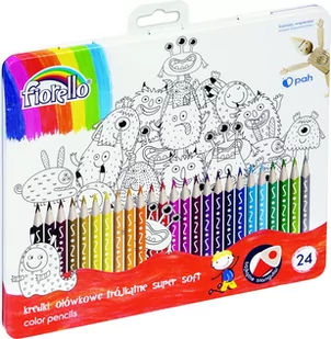 Fiorello Kredki Super Soft 24 kolory metal.opak. FIORELLO - Artykuły biurowe - miniaturka - grafika 1