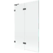 Parawany nawannowe - Mexen Lunar L parawan nawannowy 2-skrzydłowy lewy 110 x 150 cm, transparent, gun metal - 897L-110-100-95-00-L - miniaturka - grafika 1