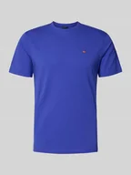 Koszulki męskie - T-shirt z wyhaftowanym logo i okrągłym dekoltem - miniaturka - grafika 1