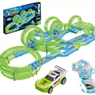 Samochody i pojazdy dla dzieci - Mega Xxl Tor Wyścigowy Elektryczny Park Zestaw Kolejka Pętle Pilot Autka - miniaturka - grafika 1