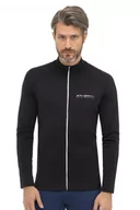 Bluzy sportowe męskie - Bluza termoaktywna męska Brubeck Athletic LS14080 czarny - miniaturka - grafika 1