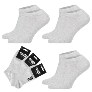 3X SOKKO STOPKI DAMSKIE NISKIE BAWEŁNIANE SZARE - SD3-S10-SZA-36-38 - Skarpetki damskie - miniaturka - grafika 1