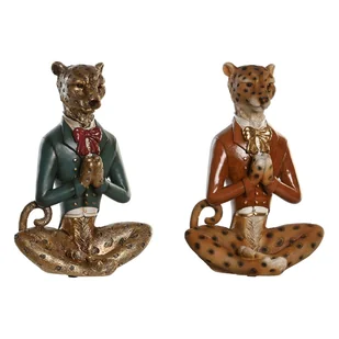 Figurka Dekoracyjna DKD Home Decor Niebieski Brązowy Złoty Lampart 16 x 9,5 x 23 cm (2 Sztuk) - Figurki dekoracyjne - miniaturka - grafika 1