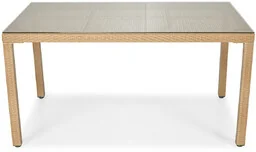 Edomator.pl Stół ogrodowy z technorattanu MALAGA 150 - beżowy - Meble ogrodowe - miniaturka - grafika 1