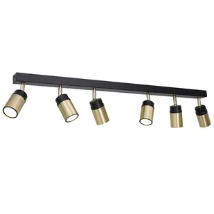 Luminex Nest 1798 Plafon Oprawa sufitowa 6x8W GU10 czarny/złoty - Lampy sufitowe - miniaturka - grafika 1