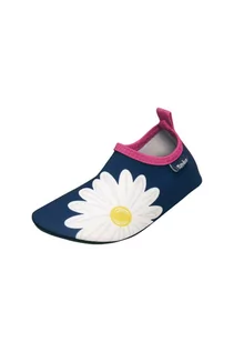 Buciki dla niemowląt - Buty kąpielowe dla dziewczynki- granatowe w kwiatki - grafika 1