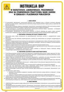 IAA10 INSTRUKCJA OGÓLNA BHP W WARSZTATACH, PN - PŁYTA PCV 1MM; (245X350MM) - Instrukcje stanowiskowe BHP - miniaturka - grafika 1