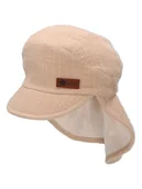 Czapeczki dla niemowląt - Sterntaler Czapka w kolorze beżowym z osłoną karku - miniaturka - grafika 1