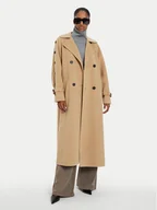 Płaszcze damskie - Weekend Max Mara Płaszcz wełniany Natale 2425016021 Beżowy Regular Fit - miniaturka - grafika 1