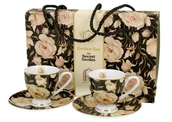 Filiżanki - Zestaw filiżanek espresso English Roses Black 90 ml - miniaturka - grafika 1