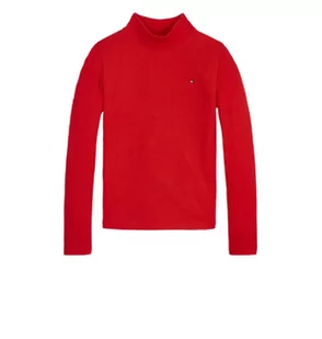 Bluzka dziewczęca Tommy Hilfiger Tjw Rib Mock Neck półgolf-104 - Bluzki damskie - miniaturka - grafika 1