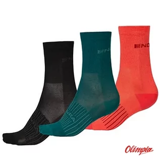 Skarpetki kolarskie - Skarpety Endura Women&acute;s Coolmax Race Sock II Black (3 pary) rozmiar uniwersalny - grafika 1