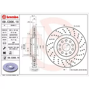 Tarcza hamulcowa BREMBO 09.C306.1X - Tarcze hamulcowe - miniaturka - grafika 1