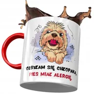 Kubki - Kubek Czerwony z Pieskiem Psem Słodki na Prezent z Nadrukiem ze Zdjęciem + Opakowanie na prezent (wzór 02) - miniaturka - grafika 1