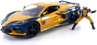 Figurki kolekcjonerskie - Model samochodu X-Men Marvel 1/24 - Chevrolet Corvette Stingray 2020 (wraz z figurką Wolverine) - miniaturka - grafika 1