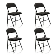 Krzesła - Krzesło konferencyjne / krzesło dla gości / krzesło składane TUDELA czarne opakowanie 4 hjh OFFICE - miniaturka - grafika 1